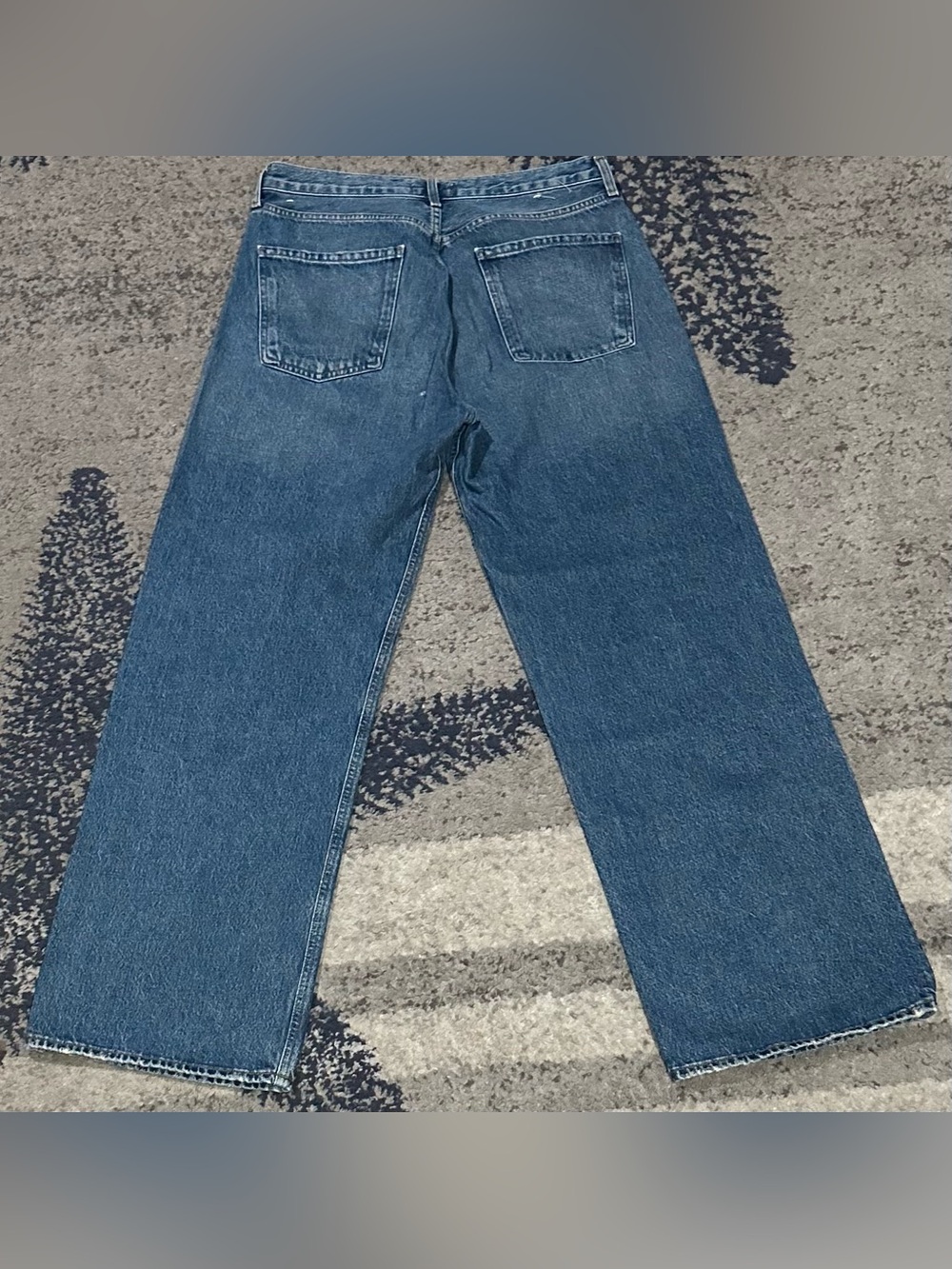 AGOLDE Mens Jeans Medium Wash Straight/Wide Leg Denim Button Fly Size 31 *FLAW* - Picture 2 of 2